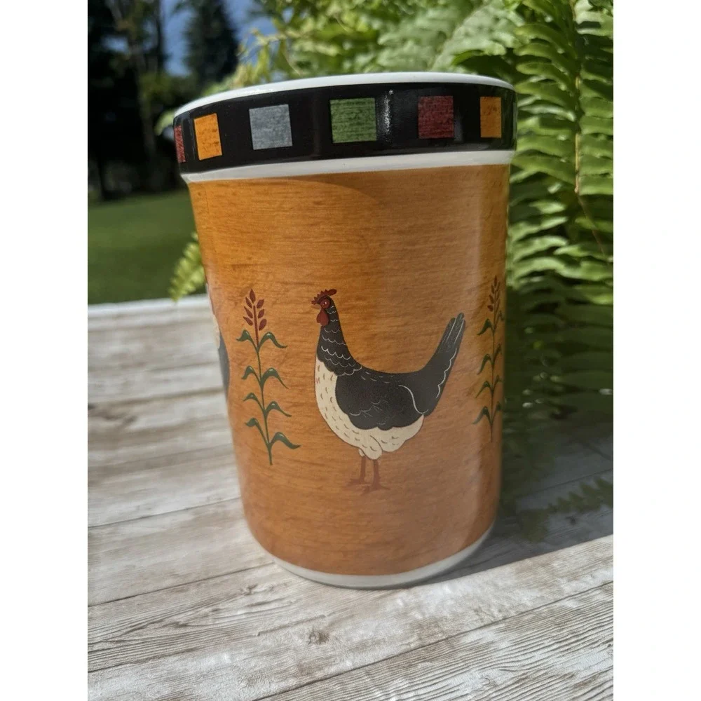 Warren Kimball Country Quartet By Sakura Rooster Chicken Utensil Holder 7